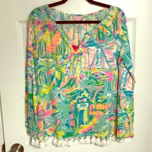 Lilly Pulitzer Tassel-Bottom Top (Size XS)